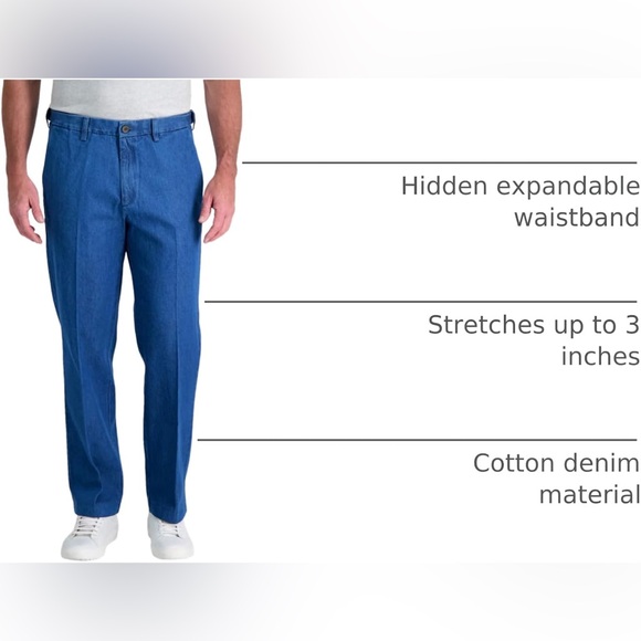 Haggar Men's Pleat & Flat Front Denim classic fit 36W X 32L - Picture 8 of 16